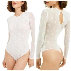 Free People Make Out Mesh Bodysuit/Ivory/size Medium/NWT